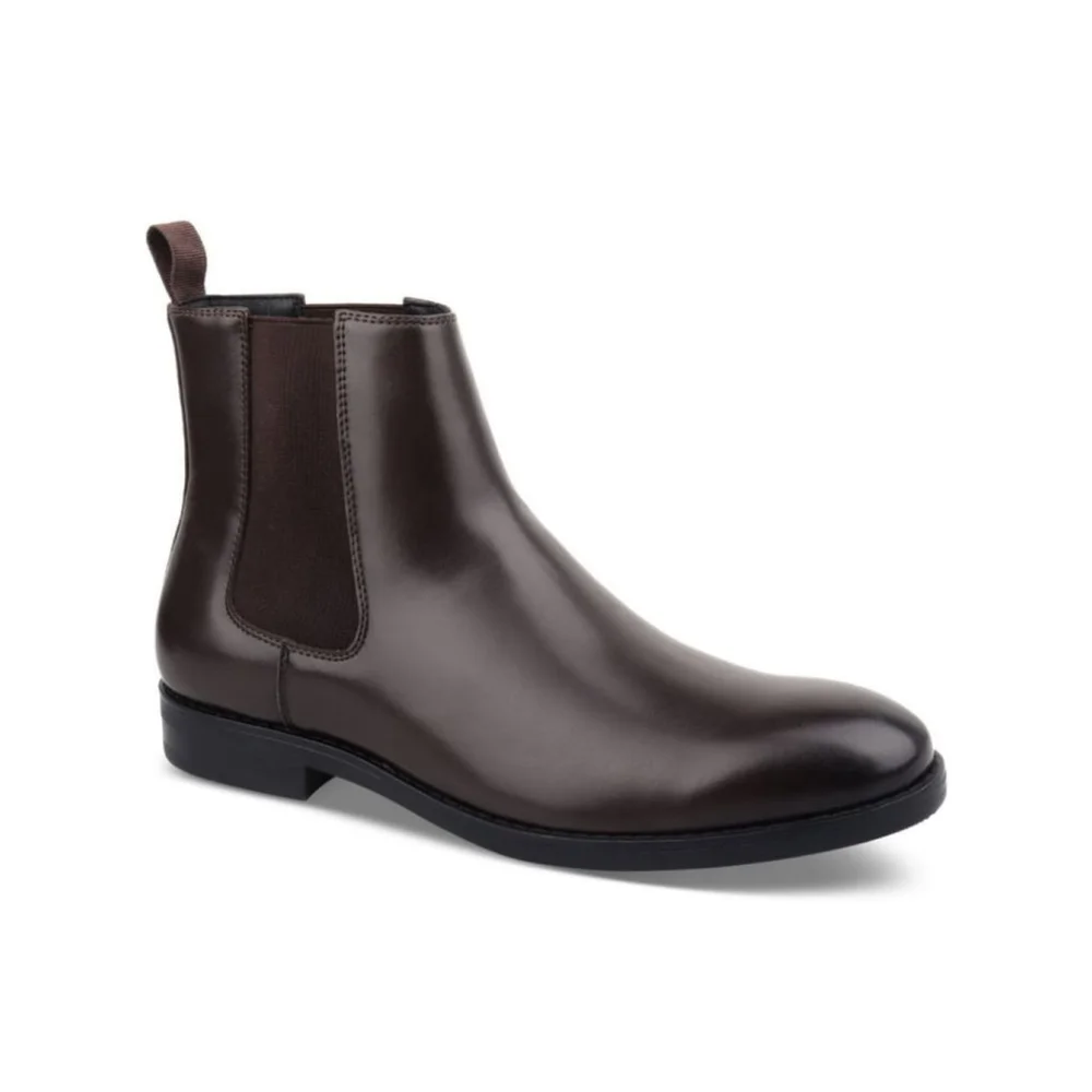Alfani Luka 2 Brown Pull-On Chelsea Boots NWT Sz 12 Retail $70 Vegan Leather